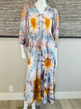 Young Fabulous & Broke Women's Dawn Maxi Tie-Dye Multi-Color Wash Dress S
